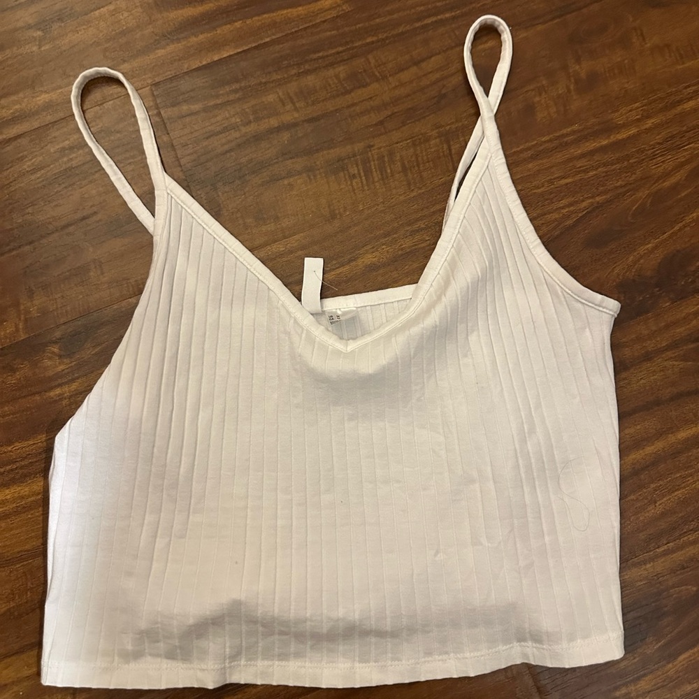 H&M Cream Ribbed Camisole Top